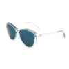 Calvin Klein CK1202S-162 Silver Blue Lenses Women's Cat Eye Sunglasses Frames