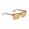Gucci GG0381S-005 Light Havana Square Brown Polarized Lens Men's Acetate Sunglasses