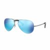 Ray-Ban RB3449-004/55 Gunmetal Aviator Blue Mirror Lens Men's Sunglasses