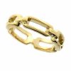 18K Gold over Sterling Silver Link Style Ring Size 8