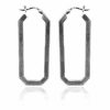 Sterling Silver Oblong Hoop Earrings