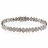 Sterling Silver Simulated Diamond cz Extravagant X Tennis Bracelet