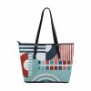 Large Leather Tote Shoulder Bag - Multicolor Handbag