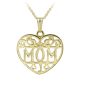 14K Gold Filled Filigree Heart Mom Necklace