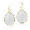 18K Gold Plated Smoky Labrodorite Glass Fashion Teardrop Earrings