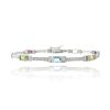 Silvertone 4.4ct Multi Gemstones & Diamond Accent Emerald-Cut Link Bracelet