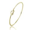 18K Gold over Sterling Silver Polished Love Knot Bangle Bracelet