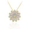 18K Gold over Sterling Silver Diamond Accent Daisy Flower Slide Pendant