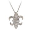 Sterling Silver CZ Fleur De Lis Pendant