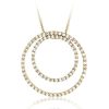 18K Gold over Sterling Silver 4/5ct CZ Double Circle Eternity Pendant
