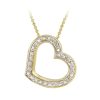18K Gold over Sterling Silver 1/8ct Diamond Floating Heart Slide Pendant