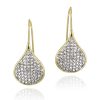 18K Gold over Sterling Silver Diamond Accent Teardrop Drop Earrings