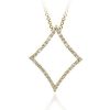18K Gold over Sterling Silver CZ Open Square Pendant