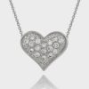 Sterling Silver 1/5ct CZ Heart Slide Pendant