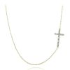 Gold Tone over Silver Diamond Accent Cross Chain Necklace