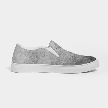 Men's Athletic Sneakers, Grey Low Cut Slip-On Canvas Sports Shoes - 01FE3T