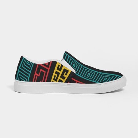 Men's Athletic Sneakers, Multicolor Low Top Slip-On Canvas Sports Shoes - 01FE6B